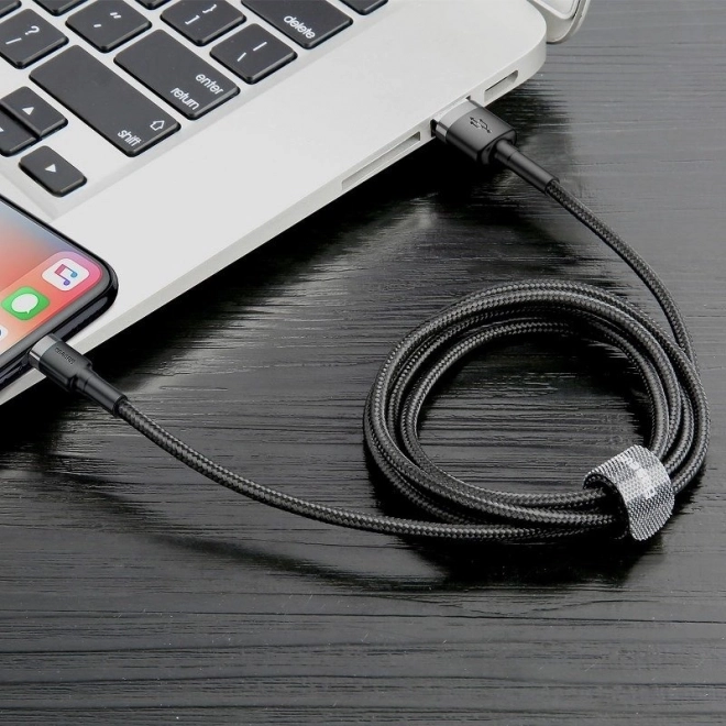 Baseus Cafule USB Lightning Kabel 2A 3m (Zwart Grijs)