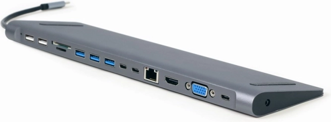 USB-C-HDMI-GbE-Hub 3xUSB 3.1 2xUSB 2.0 2xUSB-C USB-C PD Kartenleser VGA
