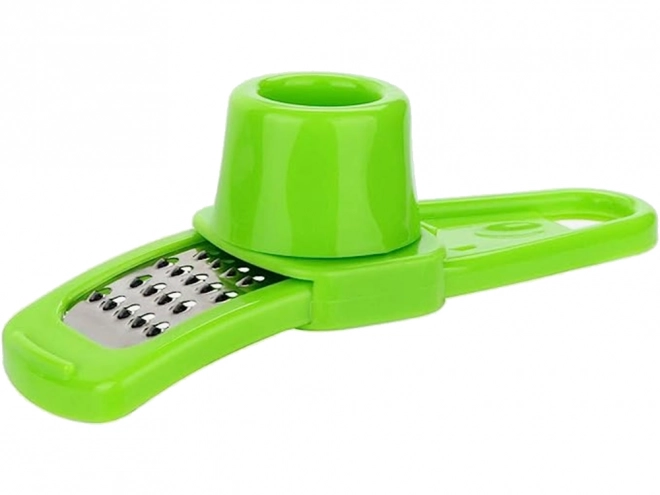 Mini-rasp voor knoflook en gember met veiligheidshouder – groen