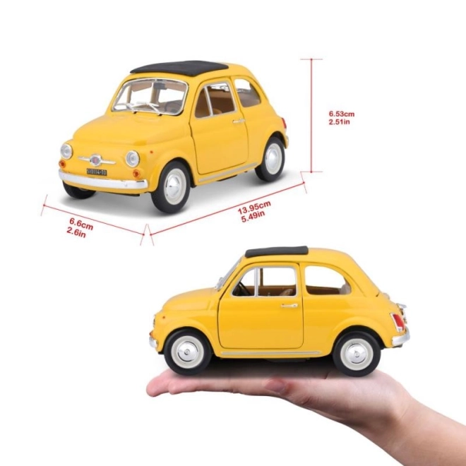 Bburago model cars Fiat 500 F 1965 yellow 1:24
