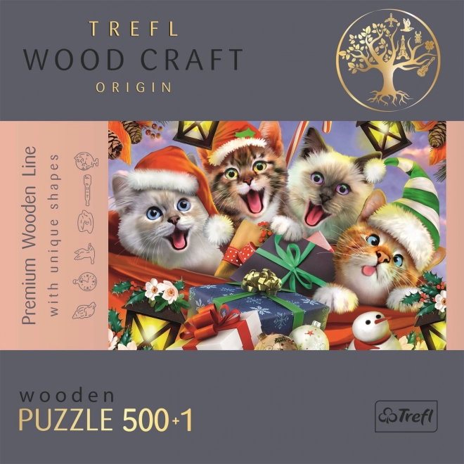 Houten puzzel Kerstkatten 501 stukken
