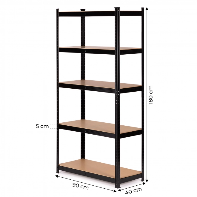 Étagère de stockage métallique pour garage en sous-sol avec 5 étagères