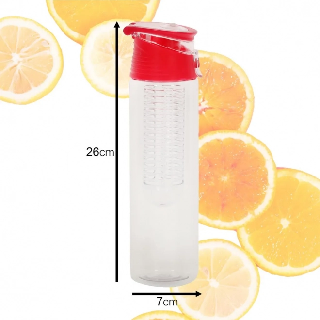 Wasserflasche mit Fruchteinsatz 800 ml – Rot