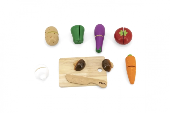 Houten snijset - groenten voor kinderen