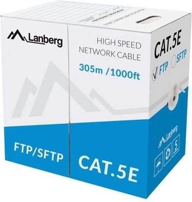 FTP Network Cable Cat.5e CU 305 m, solid conductor, gray