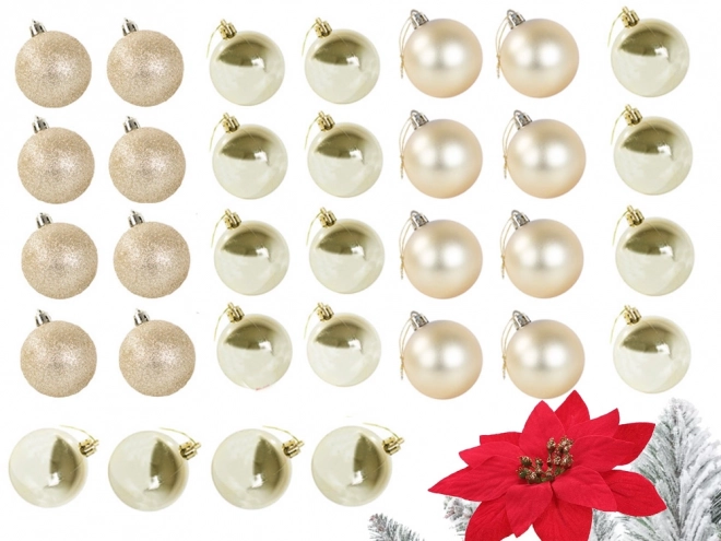 Set van 100 kerstversieringen met gouden sterren