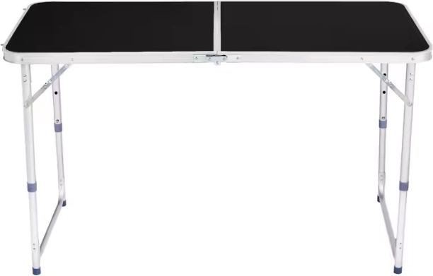 Opvouwbare campingtafel met verstelbare hoogte 120x60 cm zwart