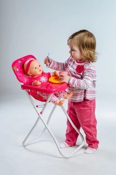 High Chair for Dolls with Table