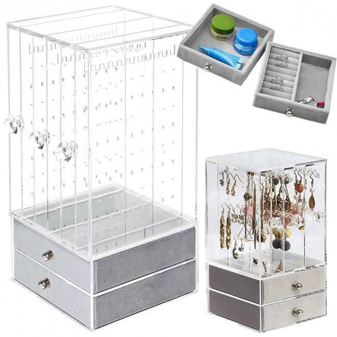 Jewelry Organizer Velvet Display Case