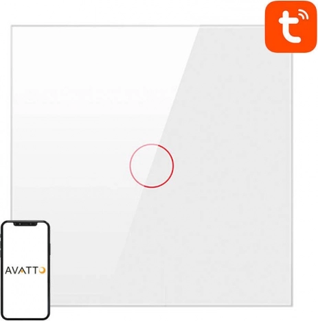 Interrupteur tactile intelligent Zigbee Avatto sans neutre 1 circuit – Blanc