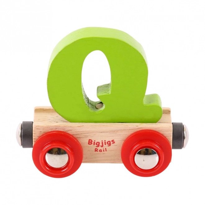 Houten wagon Bigjigs Rail met letter Q