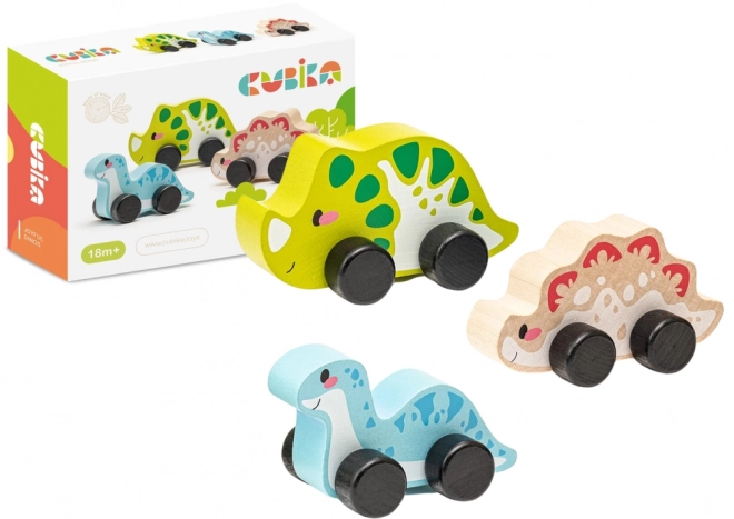 Vrolijke dinosaurussen - houten set van 3 delen