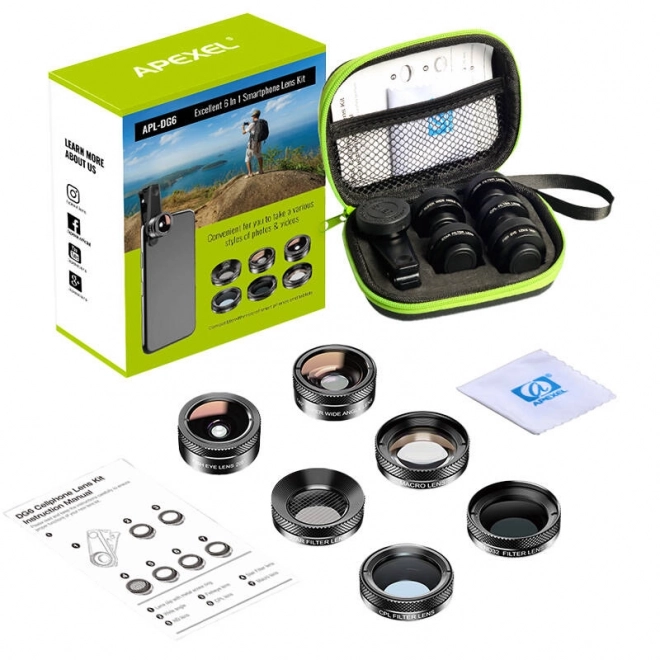 Universelles 6-in-1-Set mit Handyobjektiven Apexel