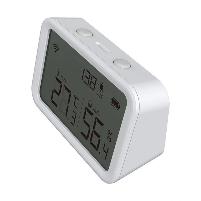 Temperatuur- en vochtigheidssensor met display en Wi-Fi-verbinding