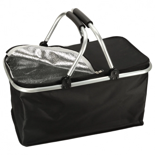 Faltbarer Thermo-Picknickkorb schwarz