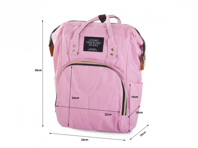 Rucksack Kinderwagen Organizer Tasche für Mama Papa 3in1 – Rosa