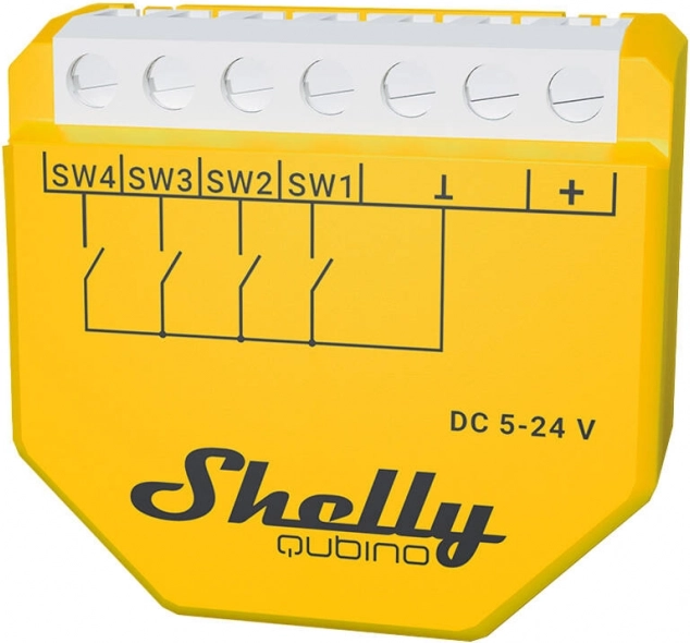 Shelly Qubino Wave i4 DC scènecontroller Z‑Wave (5–24 V DC)