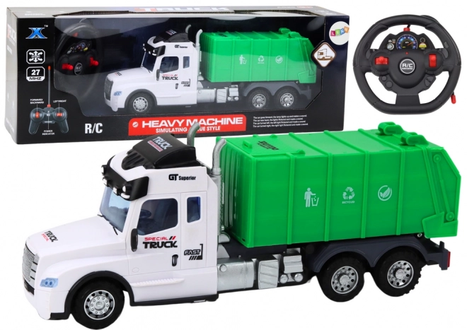 Groene RC auto met afstandsbediening en effecten