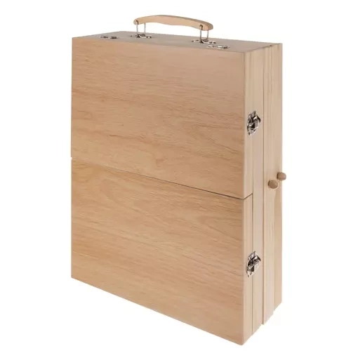 Maalset mit Staffelei und Holzkoffer