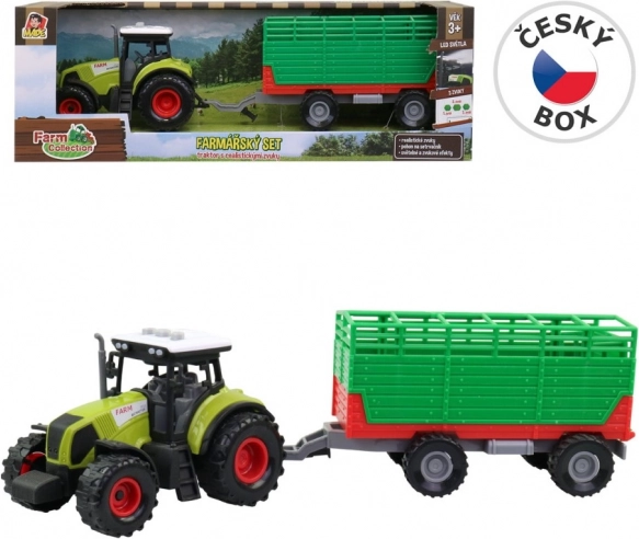 Tractor met afneembare aanhanger met licht en geluid