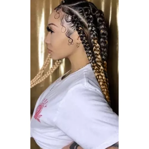 Ombre Blonde Synthetische Flechtfrisur