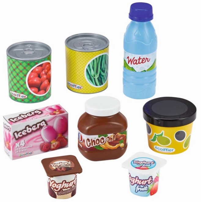Set van voedingsmiddelen in netje