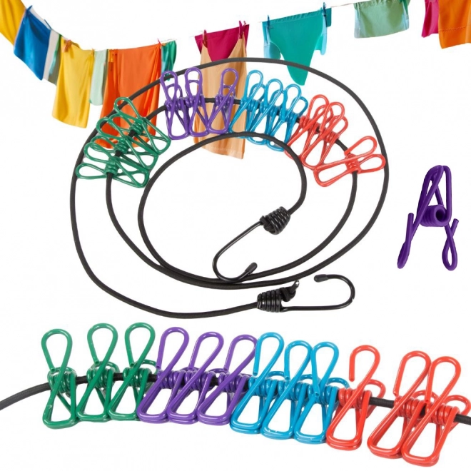 Elastisch waslijn met clips
