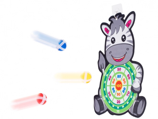 Kinderspel met doek en ballen met klittenband Zebra
