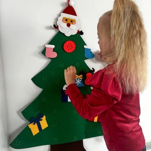 DIY Filz-Weihnachtsbaum mit Dekorationen 90 cm