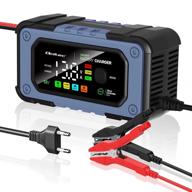 Intelligente Qoltec-batterijlader met reparatiefunctie 12V 7A LED 4 modi