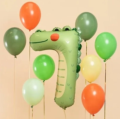 Foil Balloon Number 7 – Crocodile 49 × 73 cm