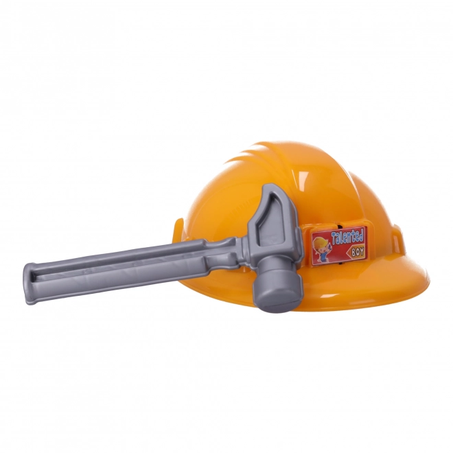 Set voor kleine klusser met helm en gereedschap