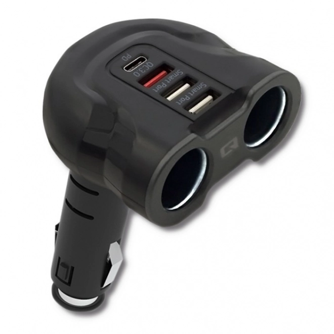 Distribueur sigarettenaansteker 12-24V | 52W | 2,4A | 2xUSB | USB QC 3.0 | USB-C PD | 2x sigarettenaansteker stopcontact