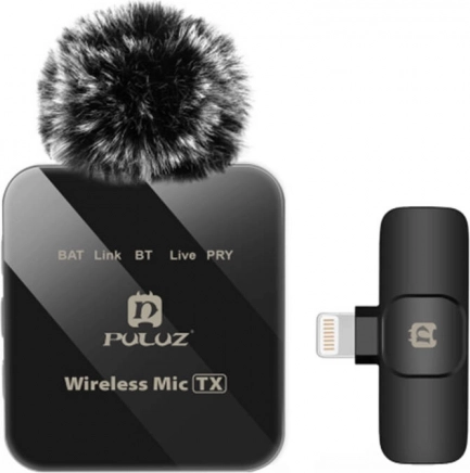 Micro-cravate sans fil Puluz pour iPhone avec récepteur Lightning