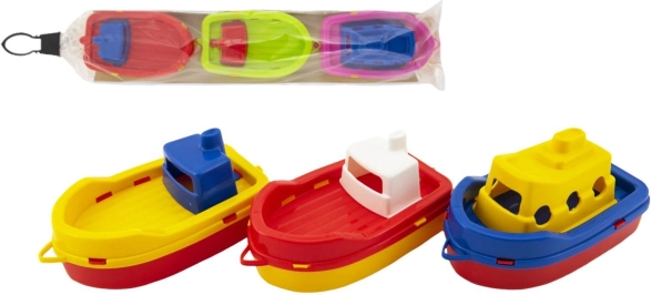Plastic Water Toy Boats 3 pcs, 14 cm