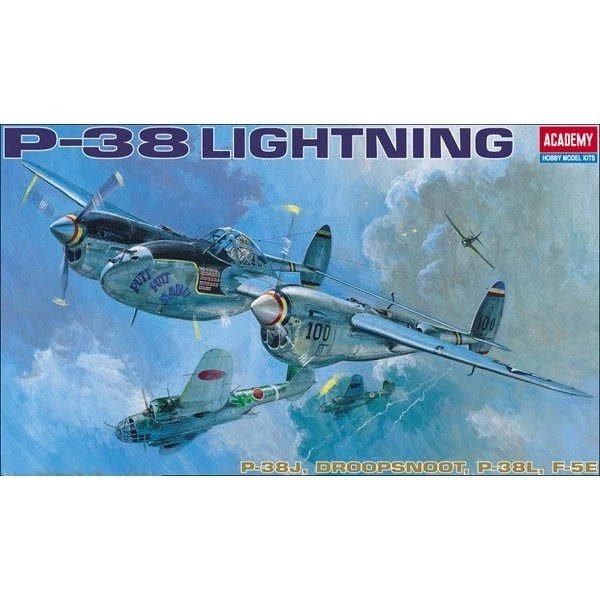 Modelvliegtuig Academy P-38 E/J/L Lightning 1:48