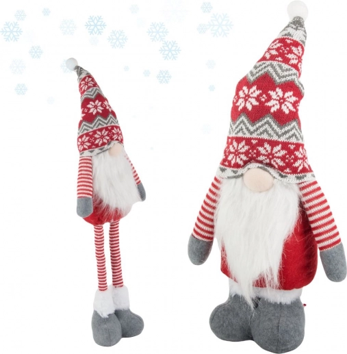 Kerstkabouter met telescopische benen 50–70 cm, rood