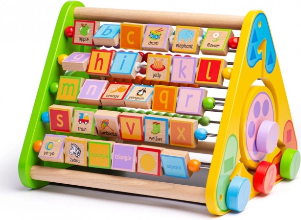 Bigjigs Baby triangle d’activité en bois avec anglais