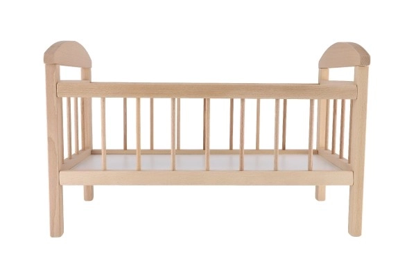 Poppenbedje hout groot 58,5x33x37,5 cm in zak