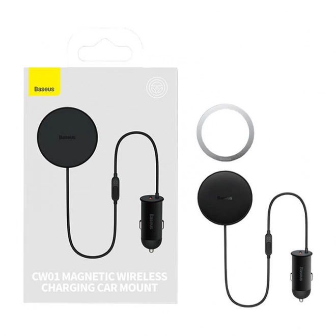 Magnetischer Handyhalter fürs Auto Baseus mit USB-C Ladegerät 15W + 25W (Schwarz)