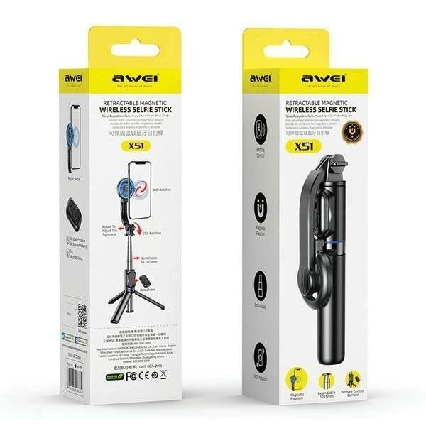 Selfiestickhouder met magnetisch statief