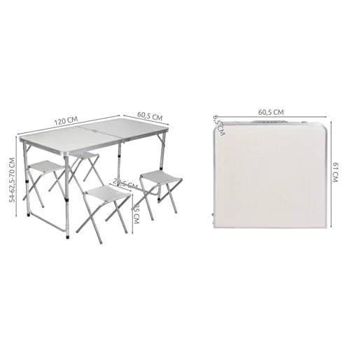 Camping-Set mit Tisch und 4 Stühlen