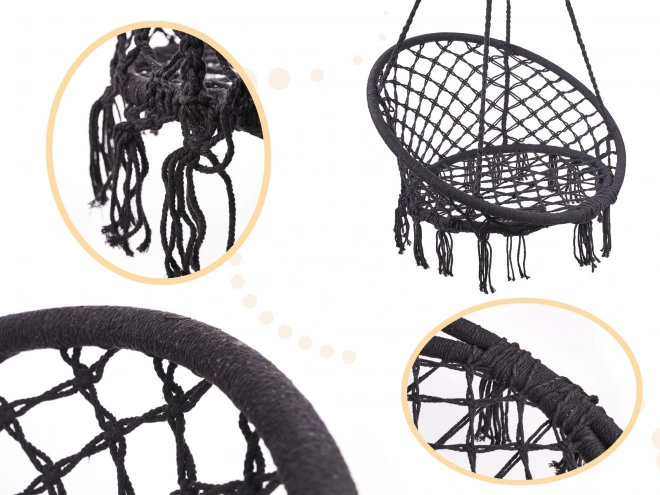 Swing Chair Nest with Backrest Black