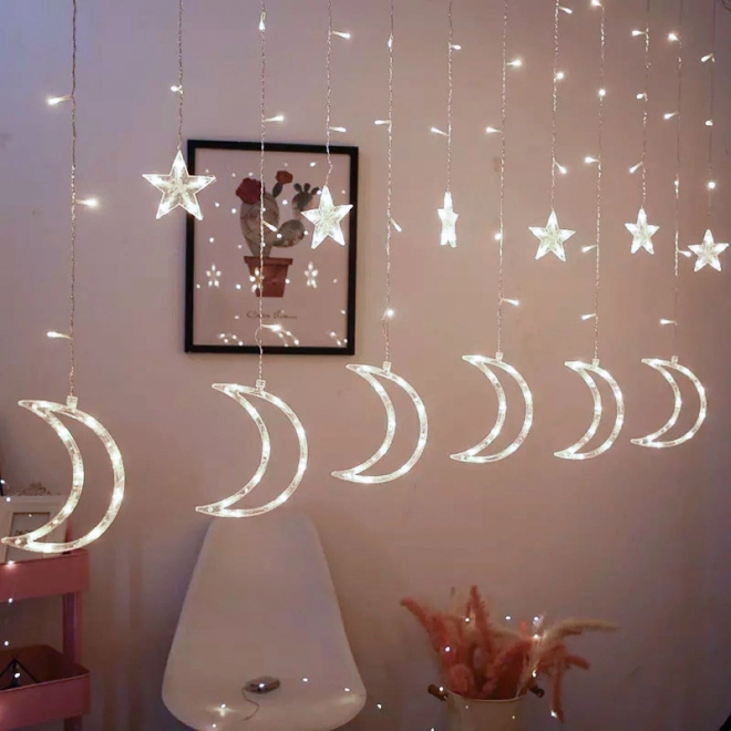 Decoratieve LED-lichten in de vorm van de maan en sterren