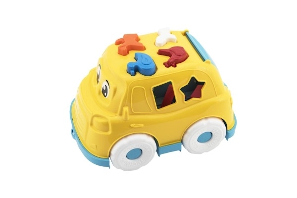 Auto inlegspeelgoed plastic 24x17cm met mogelijkheid tot 3 kleuren - in net, 12m+