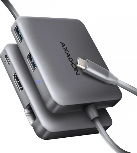Axagon HMC-5HL USB-C-Hub 5-in-1 mit HDMI 4K/60 Hz, GLAN und PD 100 W