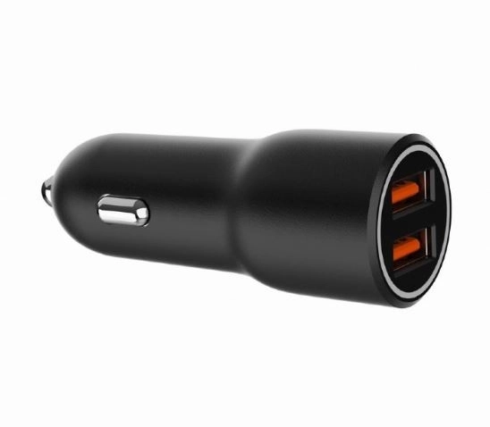 Autolader 2xUSB-A QC3.0 36W zwart