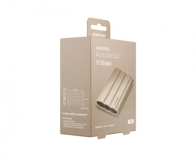Disque SSD externe Samsung T7 Shield 1TB USB 3.2, beige