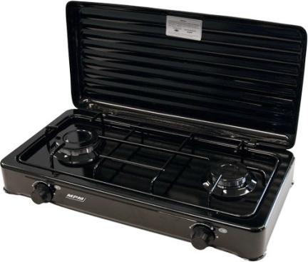 Portable Gas Cooker 2-Burner Black