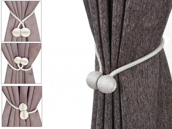 Decorative magnetic clips for curtains – White